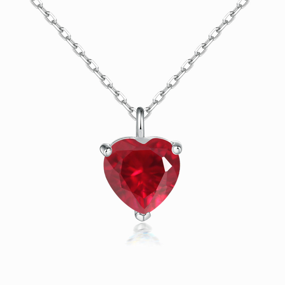 Simple Heart-shaped Zircon Pendant Necklace Versatile